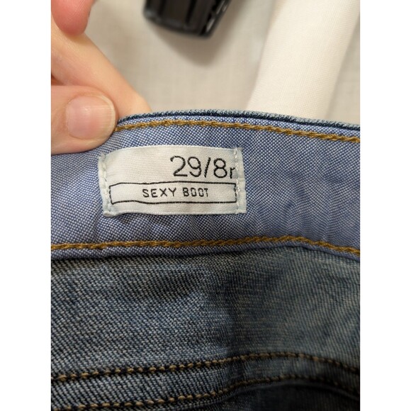 GAP 1969 Sexy Boot Jeans Size 29/8R Medium Wash Distressed bootcut - Picture 3 of 7